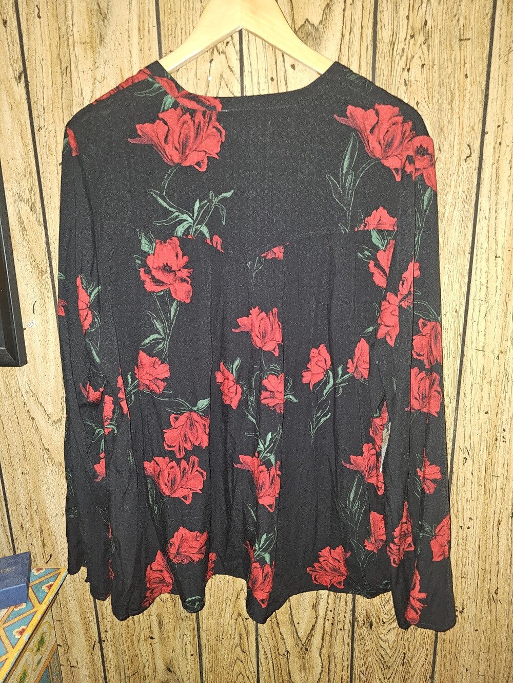 NWT IDYLLWIND Roses Long Sleeve Peasant Blouse - XXL - Picture 6 of 8